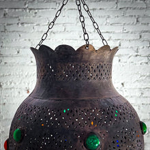 Load image into Gallery viewer, Moroccan Aged Brass Pendant Light

