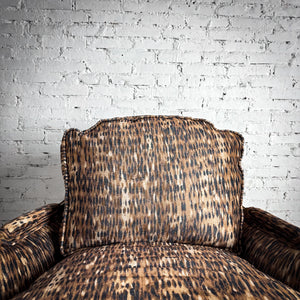 Late 20th C. Oversized Louis XV Style Leopard Print Lounge Chair