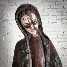 Load image into Gallery viewer, 18th Century Tall Mexican Polychrome Wood Virgin Guadalupe Decorative Statue
