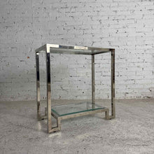 Load image into Gallery viewer, Rectangular Chrome and Glass Side Table
