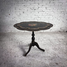 Load image into Gallery viewer, Victorian Lacquered Toleware Wood Side Table
