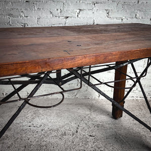 Rustic Mesquite & Iron Kitchen Island