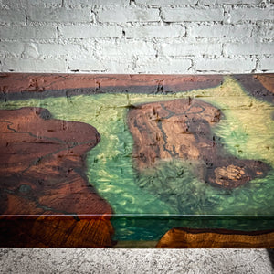 Modern Glossy Resin Wood Cocktail Table