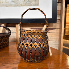 Load image into Gallery viewer, Antique Japanese Woven Basket Decorative Accessory
