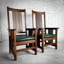 Load image into Gallery viewer, Set of 2 Vintage Stickley Mission Cherry Armchair
