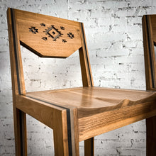 Load image into Gallery viewer, Set of 3 Navajo Style Walnut Bar Stool or Bench
