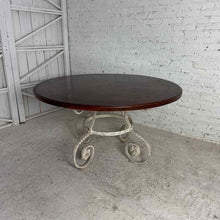 Load image into Gallery viewer, Round Parquetry &amp; Iron Dining Table
