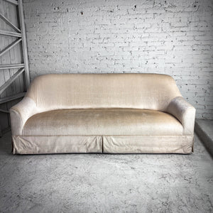 Transitional Chenille Cream Sofa