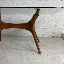 Load image into Gallery viewer, Mid-Century Style Glass &amp; Wood Dining Table
