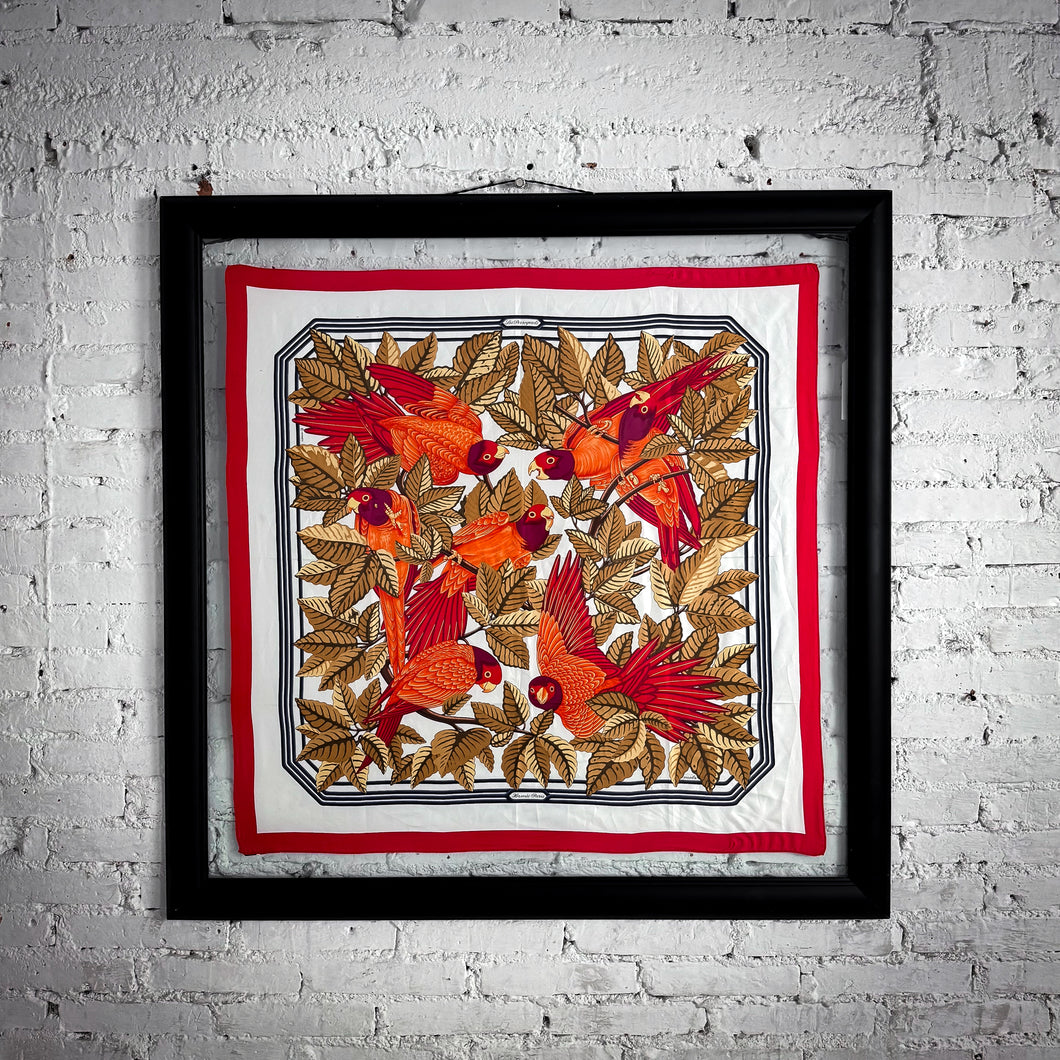 Vintage Hermés Classic Screen-Printed Silk Scarf Textile