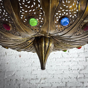 Moroccan Round Brass Pendant Light