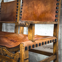 Load image into Gallery viewer, Set 6 Spanish Colonial Leather Armchair
