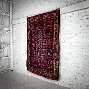 Heriz Long Pile Wool Area Persian Knotted Rug
