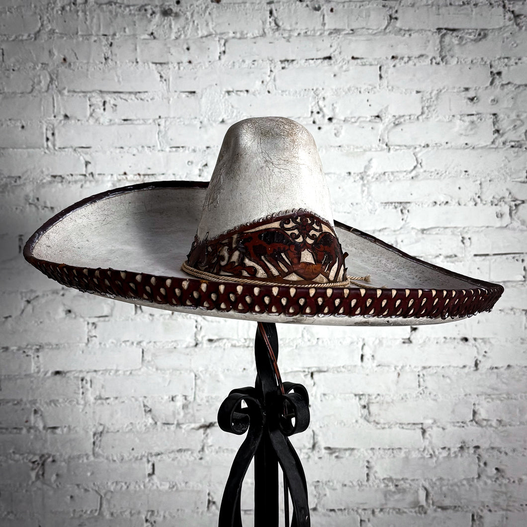 Early 20th C. Mexican Rabbit Fur Charro Hat Decorative Folk Piece