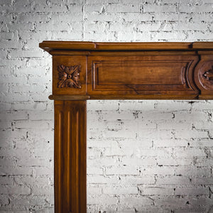Reproduction Neoclassical Carved Walnut Mantelpiece Architectural Element