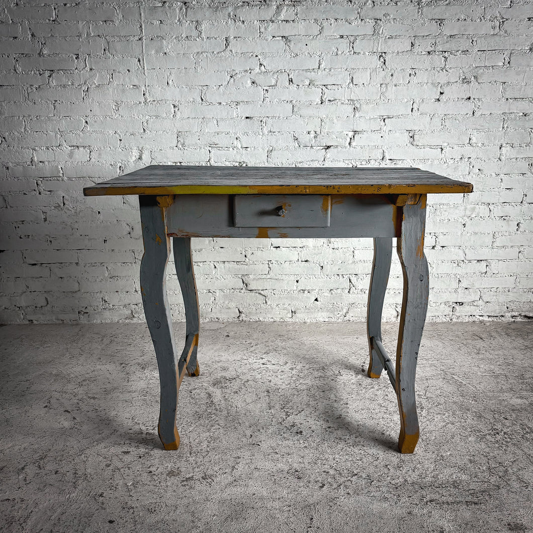 Antique Campesino Painted Pine Side Table