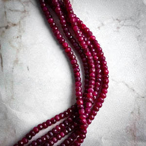Piedras Contemporary Mexican Red Crystal Multi-Strand Necklace