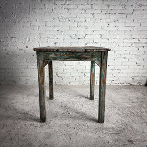 Antique Rustic Distressed Wood Side Table