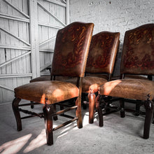 Load image into Gallery viewer, Set of 8 Rustic Painted Leather Dining Chair
