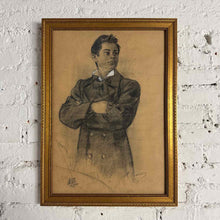 Load image into Gallery viewer, 1952 Academic Charcoal and Chalk Portrait Drawing
