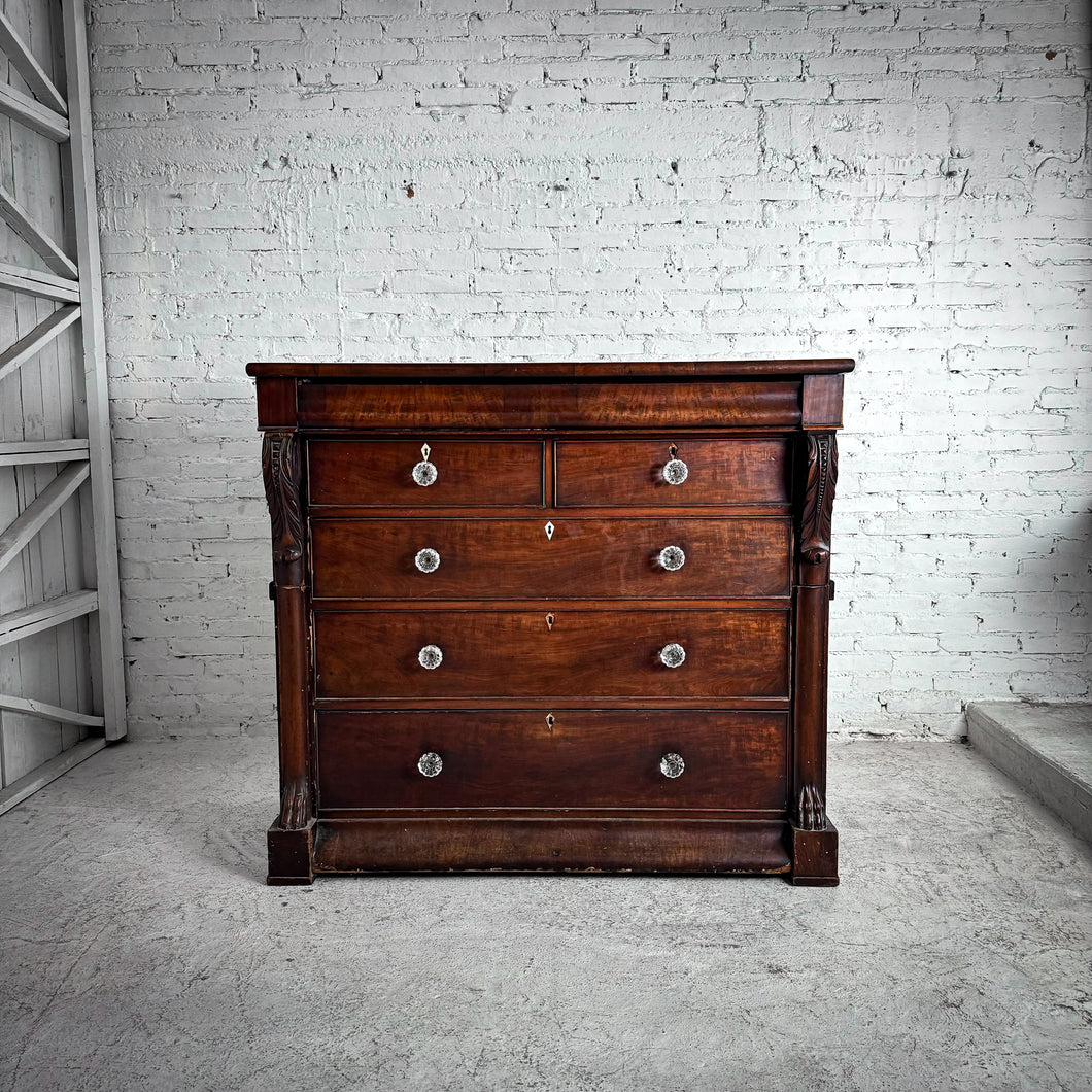 3 Piece 19th C. Victorian Style Veneer Wood Chest of Drawers
