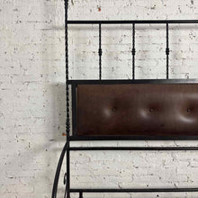 Load image into Gallery viewer, Canopy Spanish Revival Queen Leather &amp; Iron Bed
