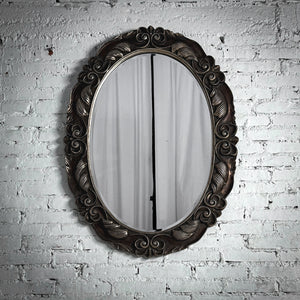 Baroque Aged Bronze Wood Wall Mirror