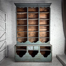 Load image into Gallery viewer, 2 Piece Antique Monumental Rustic Aged Wood Pantry Cabinet
