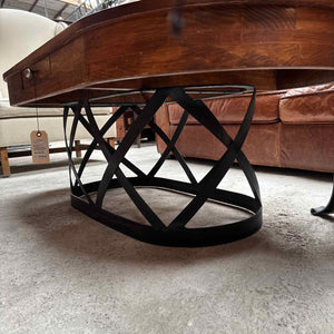 Industrial Farmhouse Stained Wood Cocktail Table
