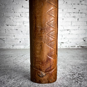 African Carved Oiled Wood Drum