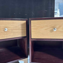 Load image into Gallery viewer, Set of 2 Modern Veneer Wood Nightstand
