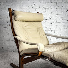 Load image into Gallery viewer, Scandinavian Bentwood Cream Lounge Chair &amp; Ottoman
