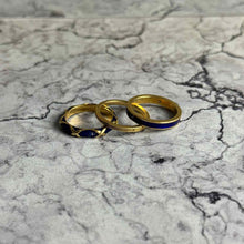Load image into Gallery viewer, Set of 3 Vintage Italian 18K Gold Blue Enamel Band
