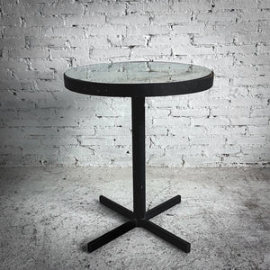 Industrial Painted Bistro Metal & Wood Side Table