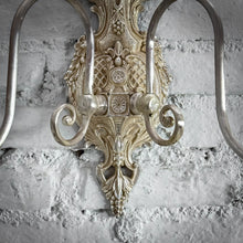 Load image into Gallery viewer, Set of 2 Rococo Revival Nickel Plate Cast Aluminum Flush Mount Sconce
