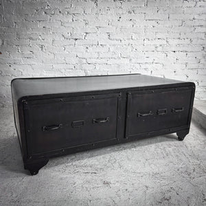 Industrial Black Bent Steel Cocktail Table