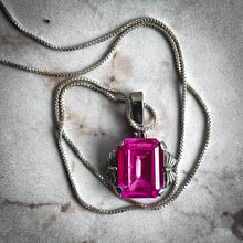 Load image into Gallery viewer, Vintage Art Deco Sterling Silver Pink Sapphire Necklace
