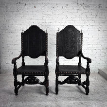 Load image into Gallery viewer, Set of 2 19th C. Spanish Embossed Leather Dining Chair
