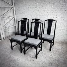 Load image into Gallery viewer, Set of 5 Century Furniture Asian Style Ebonized Dining Chair
