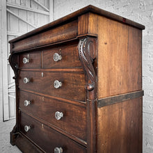 Load image into Gallery viewer, 3 Piece 19th C. Victorian Style Veneer Wood Chest of Drawers
