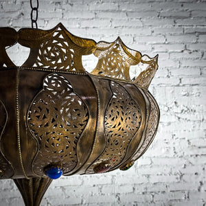 Moroccan Round Brass Pendant Light