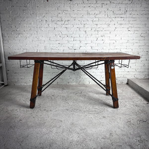 Rustic Mesquite & Iron Kitchen Island