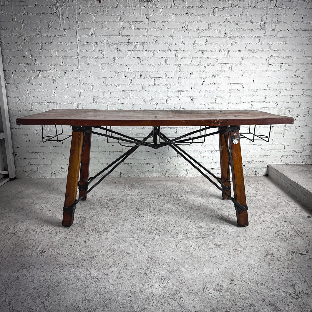 Rustic Mesquite & Iron Kitchen Island