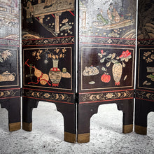Load image into Gallery viewer, Vintage Short Chinese Black Wood Screen
