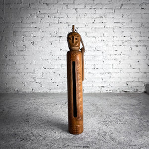 African Carved Oiled Wood Drum