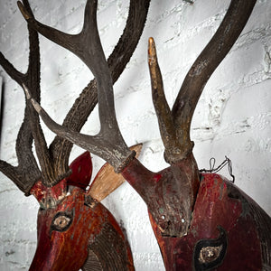 Single Southeast Asian Hand Carved Painted Wood Wall Decor