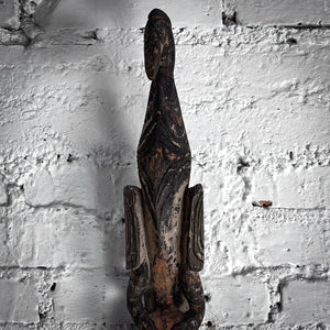 Elongated African Weathered Wood Mask Ethnic Arts