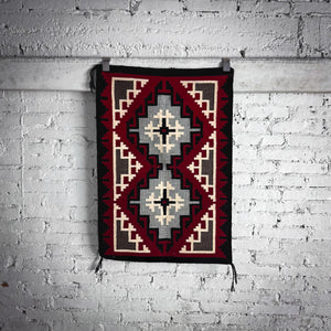 Teec Nos Pos Navajo Hand Woven Wool Accent American Flatweave Rug