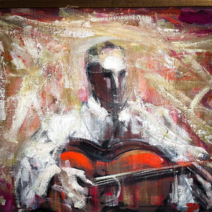 Vintage Spanish Style Figurative Abstract Oil Painting