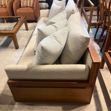 Load image into Gallery viewer, Contemporary Linen &amp; Wood Sofa
